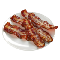 3d Renderização do uma cozinhou bacon listras em transparente fundo png