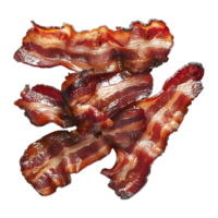 3D Rendering of a Cooked Bacon Stripes on Transparent Background png