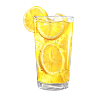 3d le rendu de une citron jus verre sur transparent Contexte png