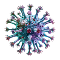 3D Rendering of a Colorful Virus Element on Transparent Background png