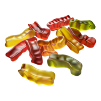 3D Rendering of a Tasty Jelly Candies on Transparent Background png