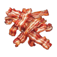 3d Renderização do uma cozinhou bacon listras em transparente fundo png