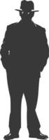 Silhouette incognito full body black color only vector