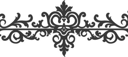 silueta horizontal línea divisor con hogar forma ornamento negro color solamente vector