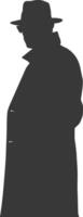 Silhouette incognito full body black color only vector