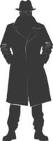 Silhouette incognito full body black color only vector