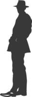 Silhouette incognito full body black color only vector