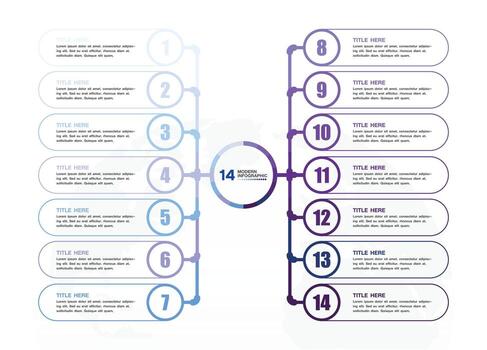 Infographic process design with icons and 14 options or steps. vector