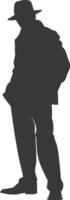 Silhouette incognito full body black color only vector