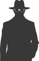 Silhouette incognito full body black color only vector