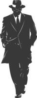 Silhouette incognito full body black color only vector