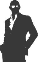 Silhouette incognito full body black color only vector