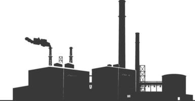 Silhouette industrial building factory black color only vector