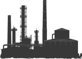Silhouette industrial building factory black color only vector