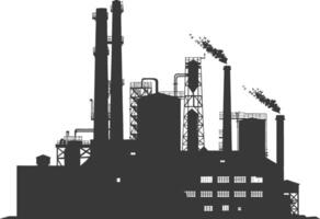 Silhouette industrial building factory black color only vector