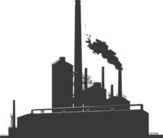 Silhouette industrial building factory black color only vector