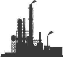 Silhouette industrial building factory black color only vector