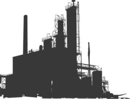 Silhouette industrial building factory black color only vector