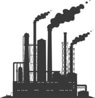 Silhouette industrial building factory black color only vector