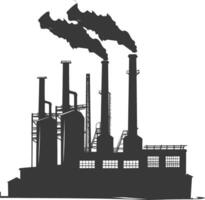 Silhouette industrial building factory black color only vector