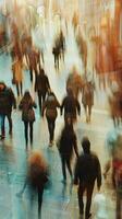 blurred Crowd of People Walking, dynamic photo