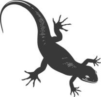 Silhouette salamander animal black color only vector