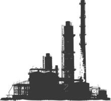 Silhouette industrial building factory black color only vector