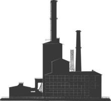 Silhouette industrial building factory black color only vector