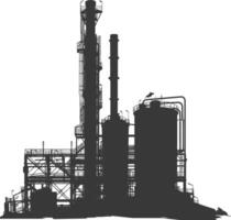 Silhouette industrial building factory black color only vector
