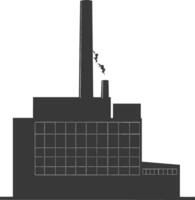 Silhouette industrial building factory black color only vector