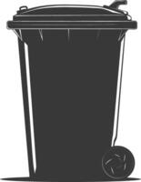 Silhouette rubbish bin or trash bin black color only vector