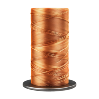 3d le rendu de une Orange couture fil sur transparent Contexte png