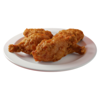 3D Rendering of a Crispy Fried Wings in a Plate on Transparent Background png