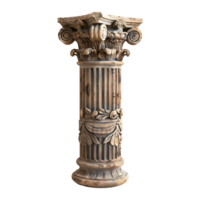 3D Rendering of a Greek Pillar on Transparent Background png