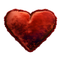 3D Rendering of a Red Heart Cushion on Transparent Background png