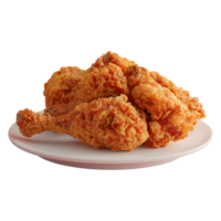 3D Rendering of a Crispy Fried Wings in a Plate on Transparent Background png