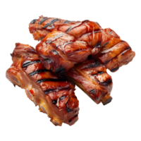 3D Rendering of a Grilled Meat BBQ on Transparent Background png