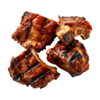 3D Rendering of a Grilled Meat BBQ on Transparent Background png