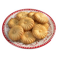 3D Rendering of a Biscuits in a Plate on Transparent Background png