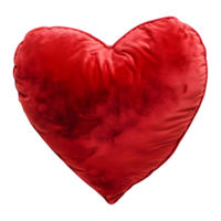 3D Rendering of a Red Heart Cushion on Transparent Background png