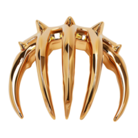 3D Rendering of a Gold metal hair claw clip on Transparent Background png
