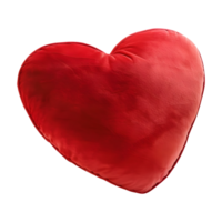 3d Renderização do uma vermelho coração almofada em transparente fundo png