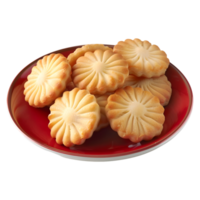 3D Rendering of a Biscuits in a Plate on Transparent Background png