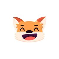 Cute fox face. Smiling animal portrait vector