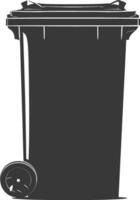 Silhouette rubbish bin or trash bin black color only vector