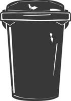 Silhouette rubbish bin or trash bin black color only vector