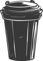 Silhouette rubbish bin or trash bin black color only vector