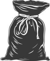 Silhouette sack of raw coffee black color only vector