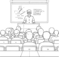 outline illustration for positive classroom for teach black color only vector