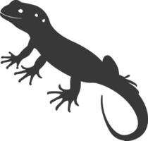 Silhouette salamander animal black color only vector